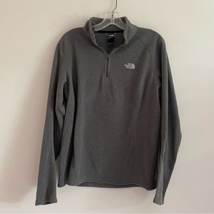 The North Face Gray Quarter Half Zip Fleece Pullover Jacket Large L